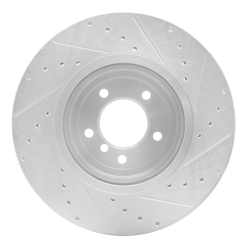 BMW 550i Brake Rotor (1) - Front Left - DFC - Drilled & Slotted - Silver - `04-`10