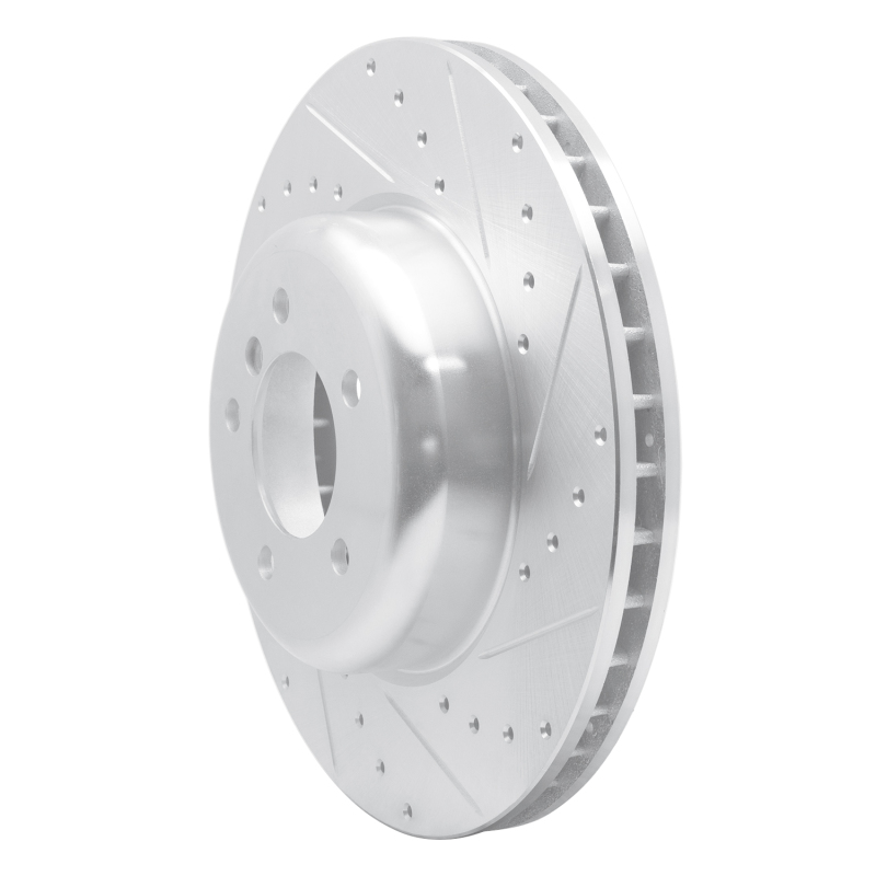 BMW 550i Brake Rotor (1) - Front Right - DFC - Drilled & Slotted - Silver - `04-`10