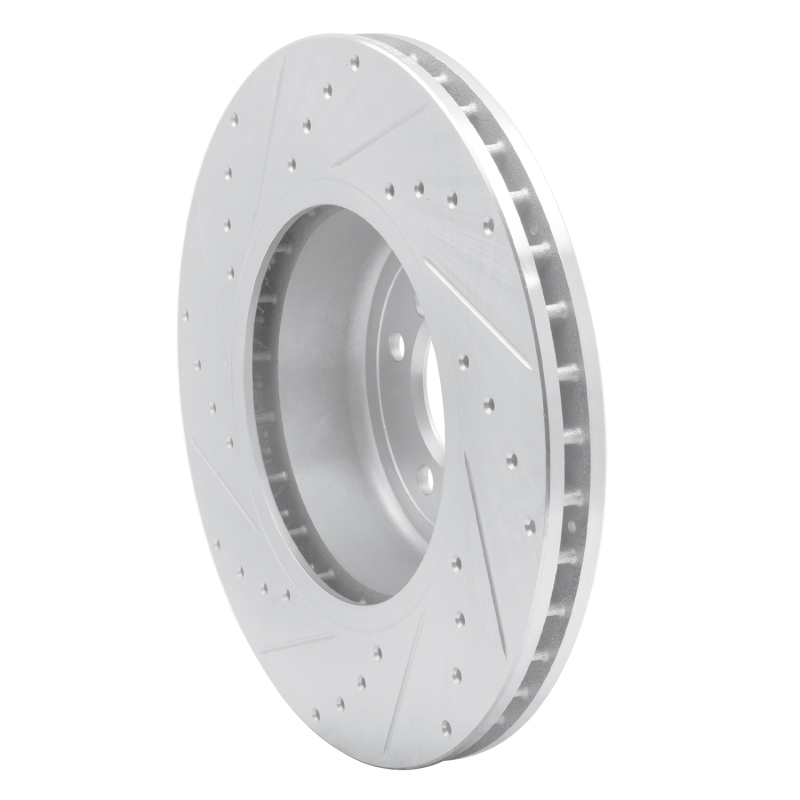 BMW 550i Brake Rotor (1) - Front Right - DFC - Drilled & Slotted - Silver - `04-`10