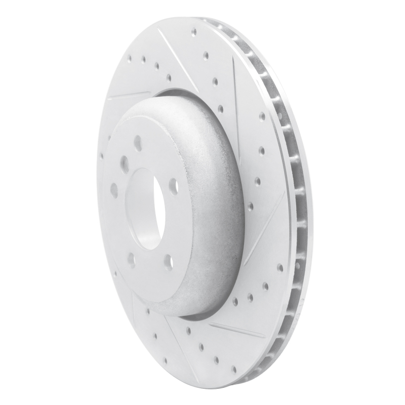 BMW 535i Brake Rotor (1) - Rear Right - DFC - Drilled & Slotted - Silver - `04-`10