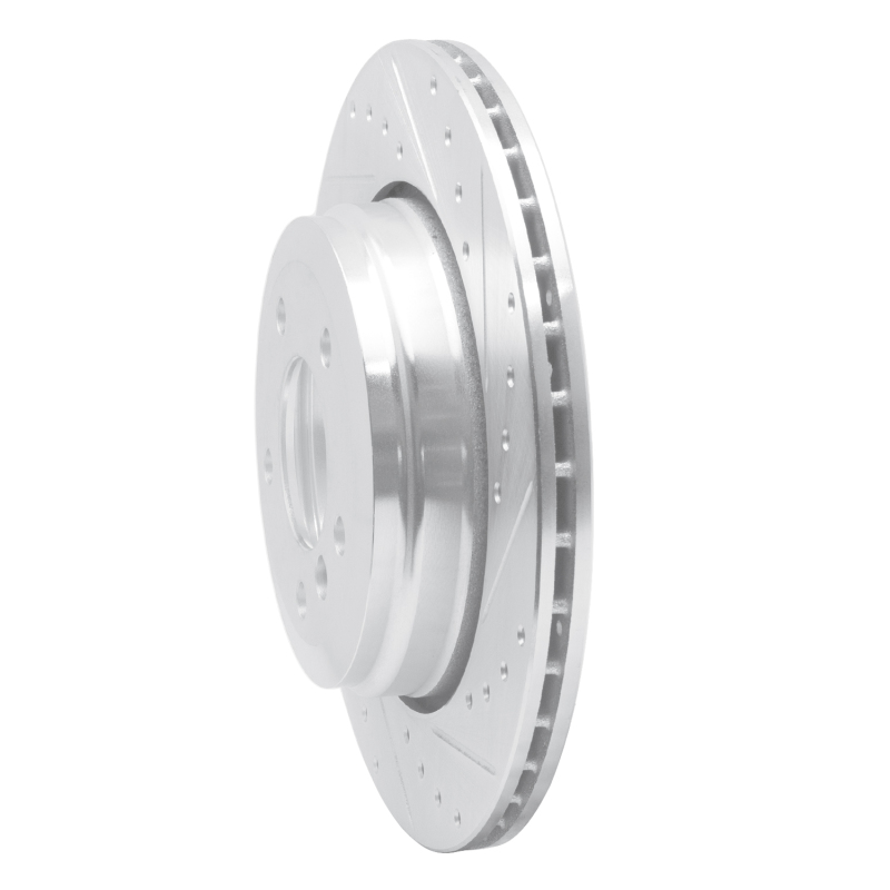 BMW 525i Brake Rotor (1) - Rear Right - DFC - Drilled & Slotted - Silver - `04-`10