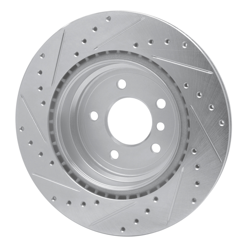 BMW X1 Brake Rotor (1) - Rear Right - DFC - Drilled & Slotted - Silver - `06-`15
