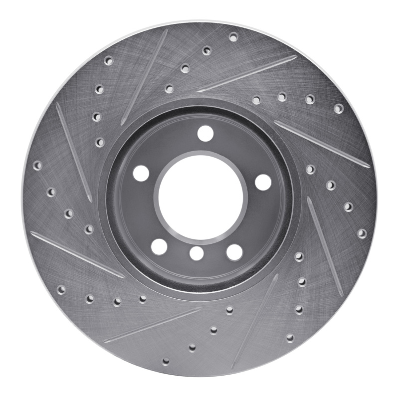 BMW X1 Brake Rotor (1) - Front Right - DFC - Drilled & Slotted - Silver - `07-`21