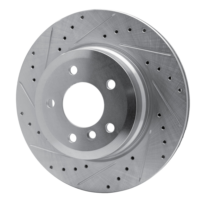 BMW 135IS Brake Rotor (1) - Rear Left - DFC - Drilled & Slotted - Silver - `08-`13