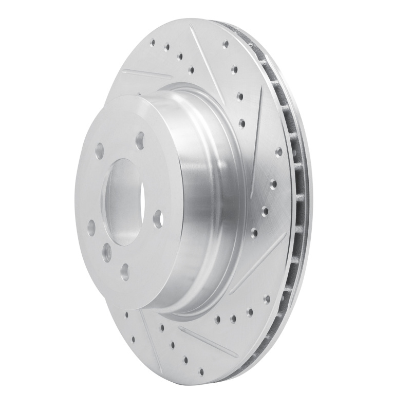 BMW 135I Brake Rotor (1) - Rear Right - DFC - Drilled & Slotted - Silver - `08-`13