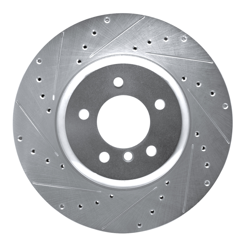 BMW Z4 Brake Rotor (1) - Front Left - DFC - Drilled & Slotted - Silver - `11-`16