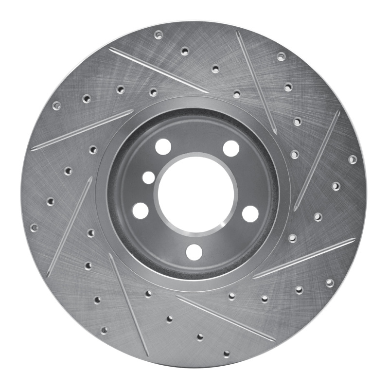 BMW M240i xDrive Brake Rotor (1) - Front Left - DFC - Drilled & Slotted - Silver - `12-`21