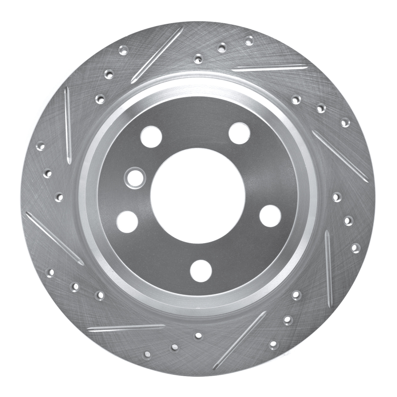 BMW X1 Brake Rotor (1) - Rear Left - DFC - Drilled & Slotted - Silver - `06-`20
