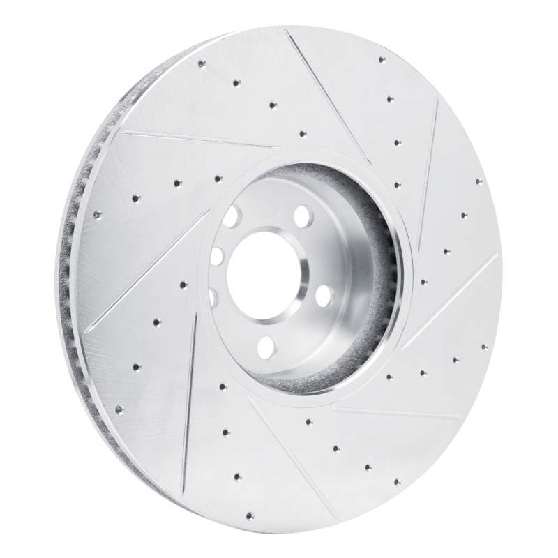 BMW i7 Brake Rotor (1) - Left Front - DFC - Drilled & Slotted - Silver - `16-`25
