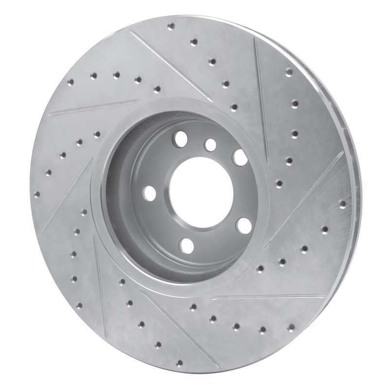 BMW X5 Brake Rotor (1) - Front Left - DFC - Drilled & Slotted - Silver - `02-`06
