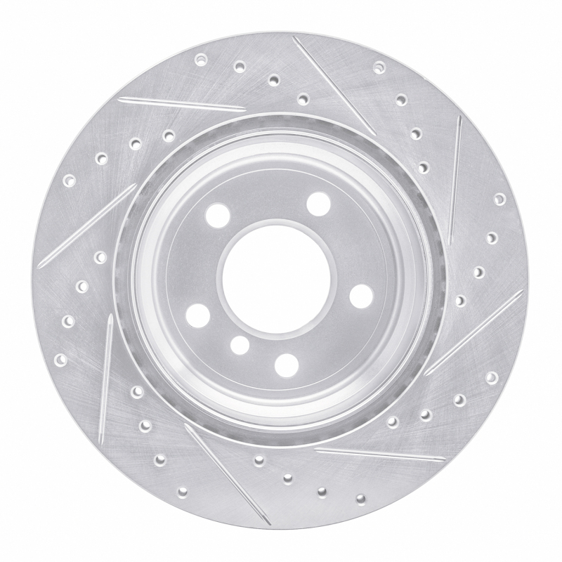 BMW X5 Brake Rotor (1) - Rear Left - DFC - Drilled & Slotted - Silver - `07-`19