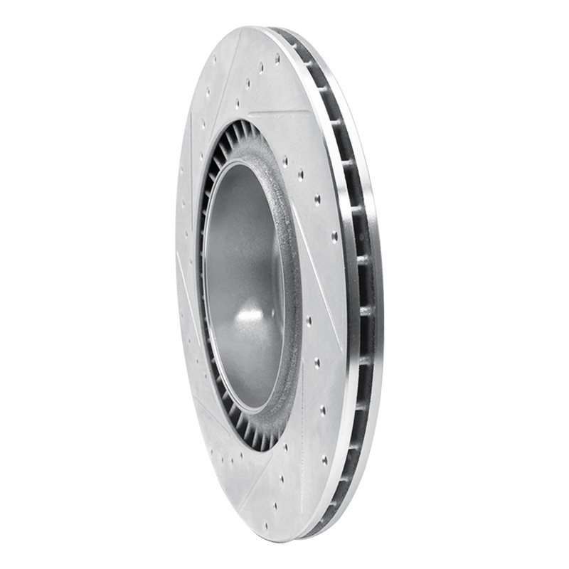 BMW X5 Brake Rotor (1) - Rear Right - DFC - Drilled & Slotted - Silver - `10-`14