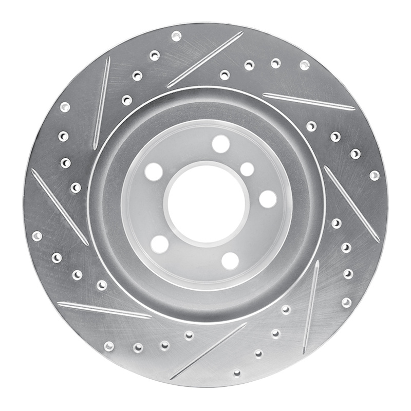 BMW X4 Brake Rotor (1) - Rear Right - DFC - Drilled & Slotted - Silver - `11-`18