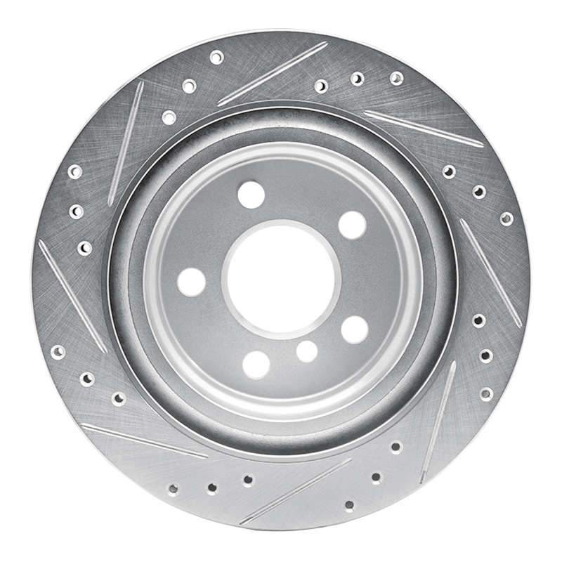 BMW X1 Brake Rotor (1) - Rear Right - DFC - Drilled & Slotted - Silver - `16-`26