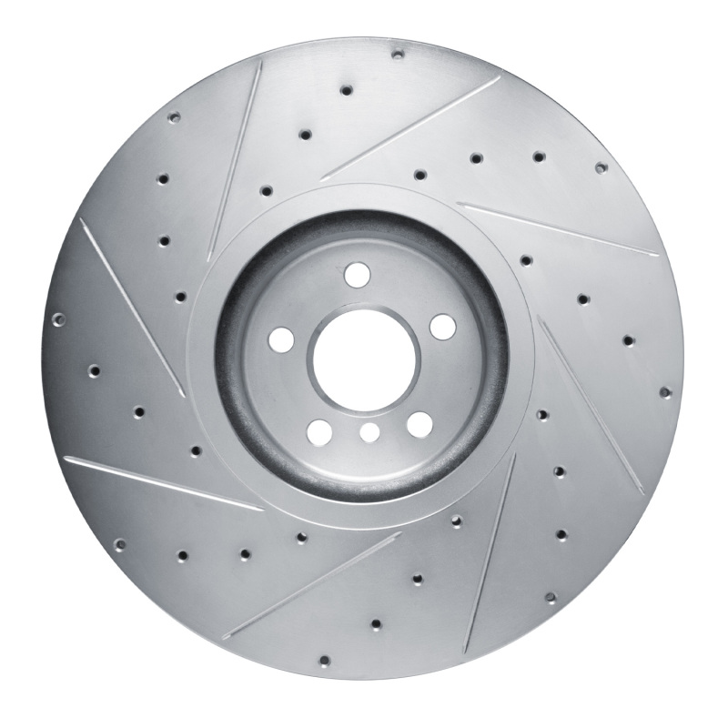 BMW 840i xDrive Brake Rotor (1) - Right Front - DFC - Drilled & Slotted - Silver - `17-`25