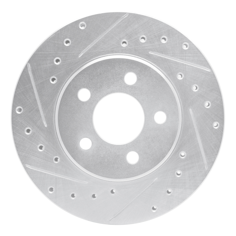 Chrysler Cirrus Brake Rotor (1) - Front Left - DFC - Drilled & Slotted - Silver - `95-`00