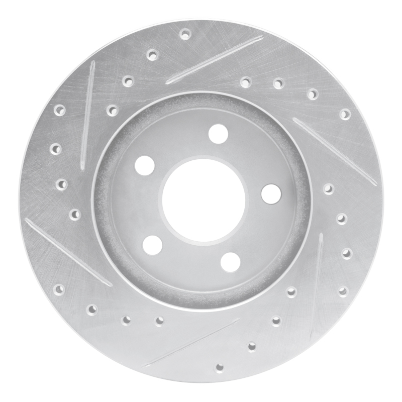 Chrysler Cirrus Brake Rotor (1) - Front Right - DFC - Drilled & Slotted - Silver - `95-`00