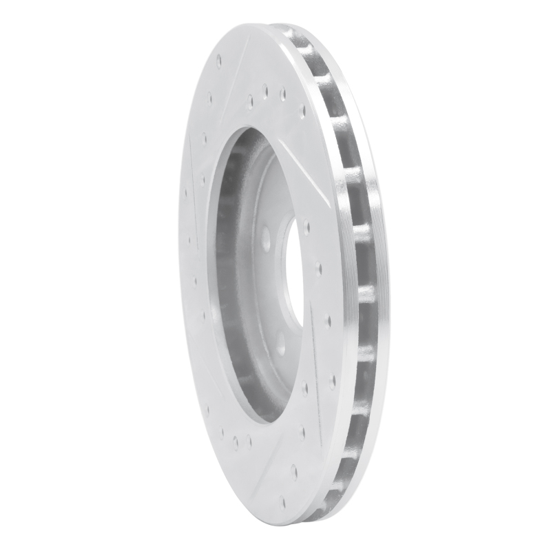 Chrysler Cirrus Brake Rotor (1) - Front Right - DFC - Drilled & Slotted - Silver - `95-`00