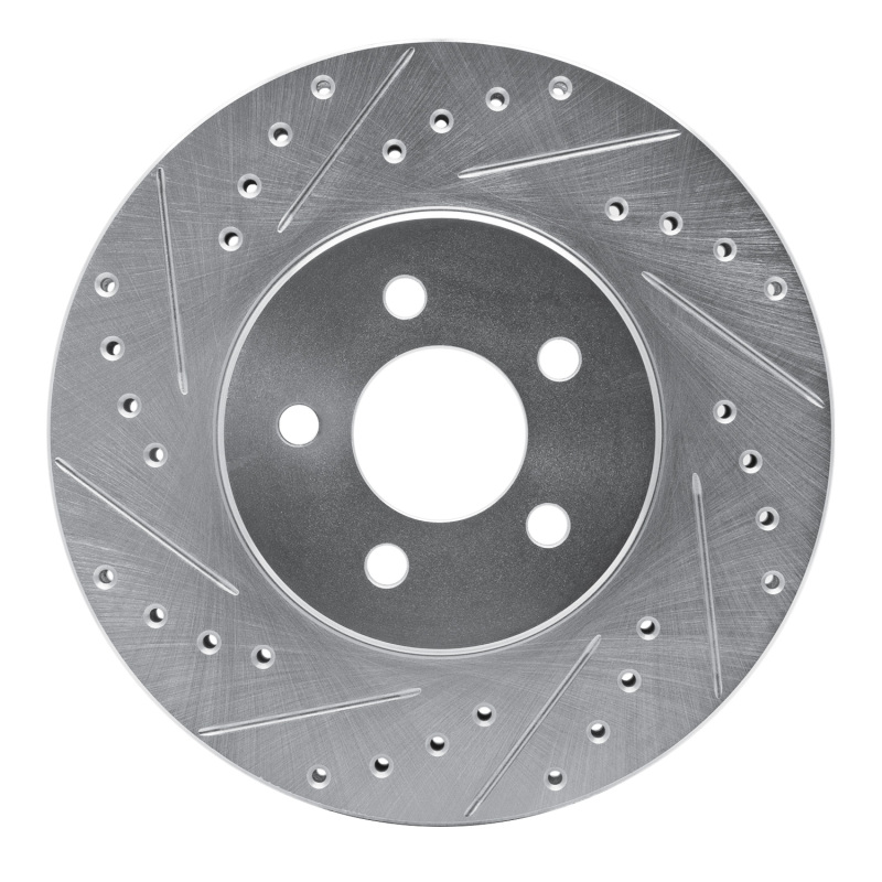 Chrysler Sebring Brake Rotor (1) - Front Left - DFC - Drilled & Slotted - Silver - `95-`06