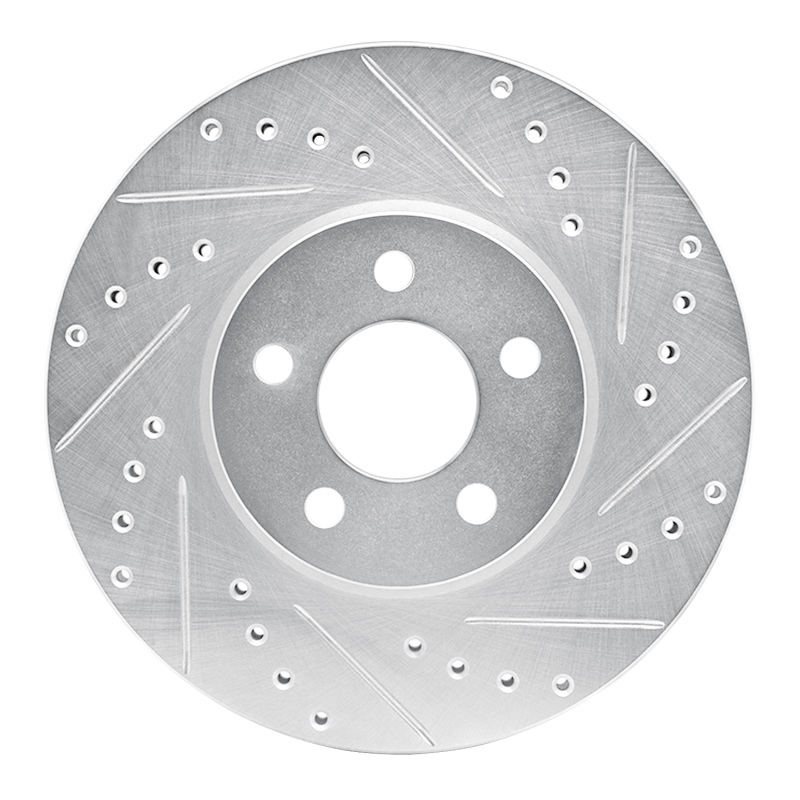 Chrysler PT Cruiser Brake Rotor (1) - Front Right - DFC - Drilled & Slotted - Silver - `01-`10