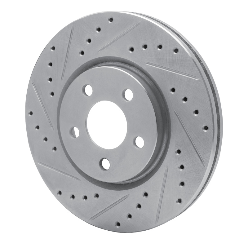 Chrysler PT Cruiser Brake Rotor (1) - Front Left - DFC - Drilled & Slotted - Silver - `03-`09