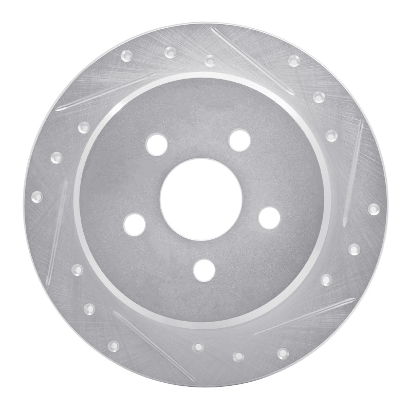 Chrysler PT Cruiser Brake Rotor (1) - Rear Right - DFC - Drilled & Slotted - Silver - `03-`10