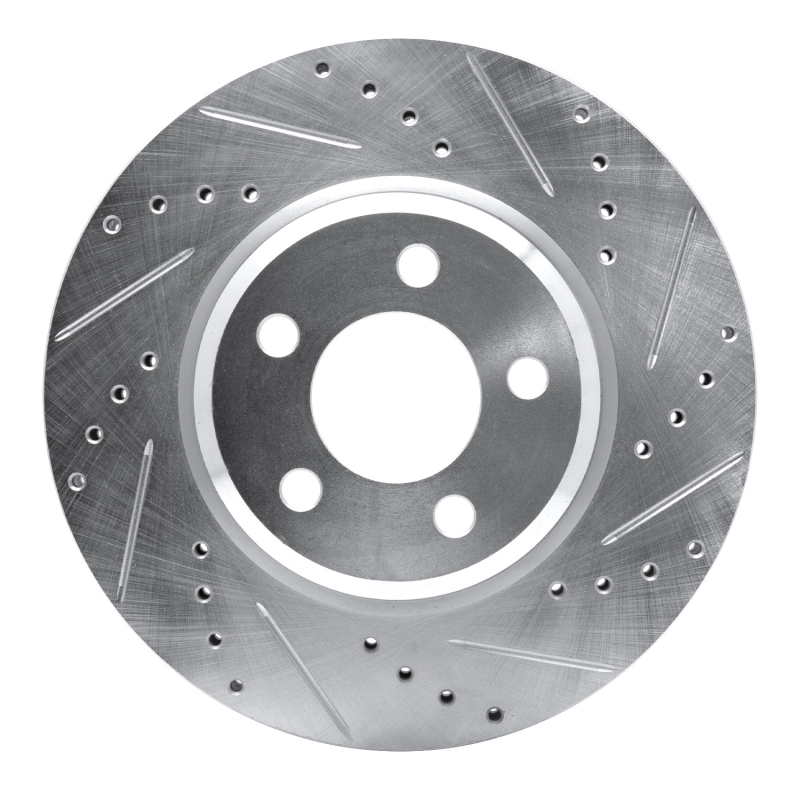 Chrysler 300 Brake Rotor (1) - Front Right - DFC - Drilled & Slotted - Silver - `05-`23 Chrysler 300 Brake Rotor (1) - Front Right - DFC - Drilled & Slotted - Silver - `05-`23