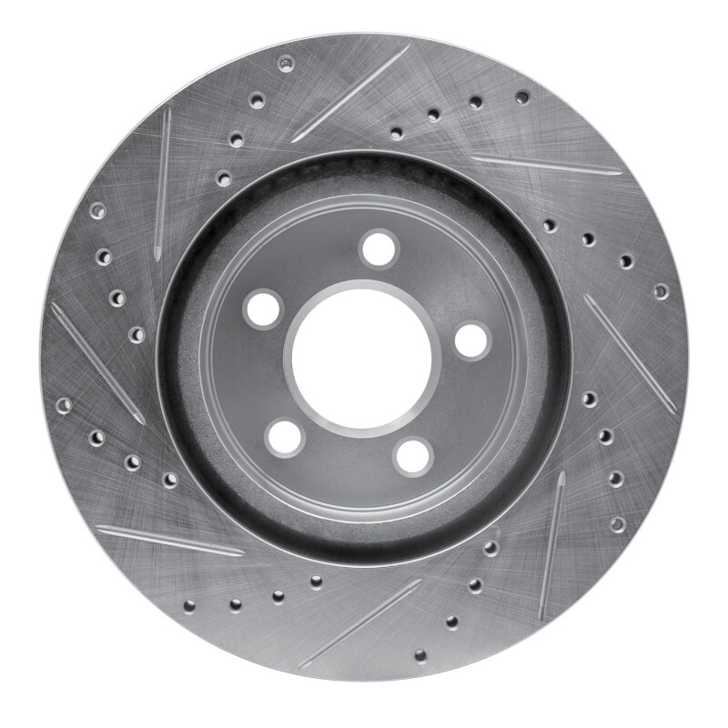 Chrysler 300 Brake Rotor (1) - Front Right - DFC - Drilled & Slotted - Silver - `05-`23
