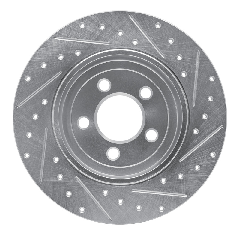 Chrysler 300 Brake Rotor (1) - Rear Left - DFC - Drilled & Slotted - Silver - `05-`23