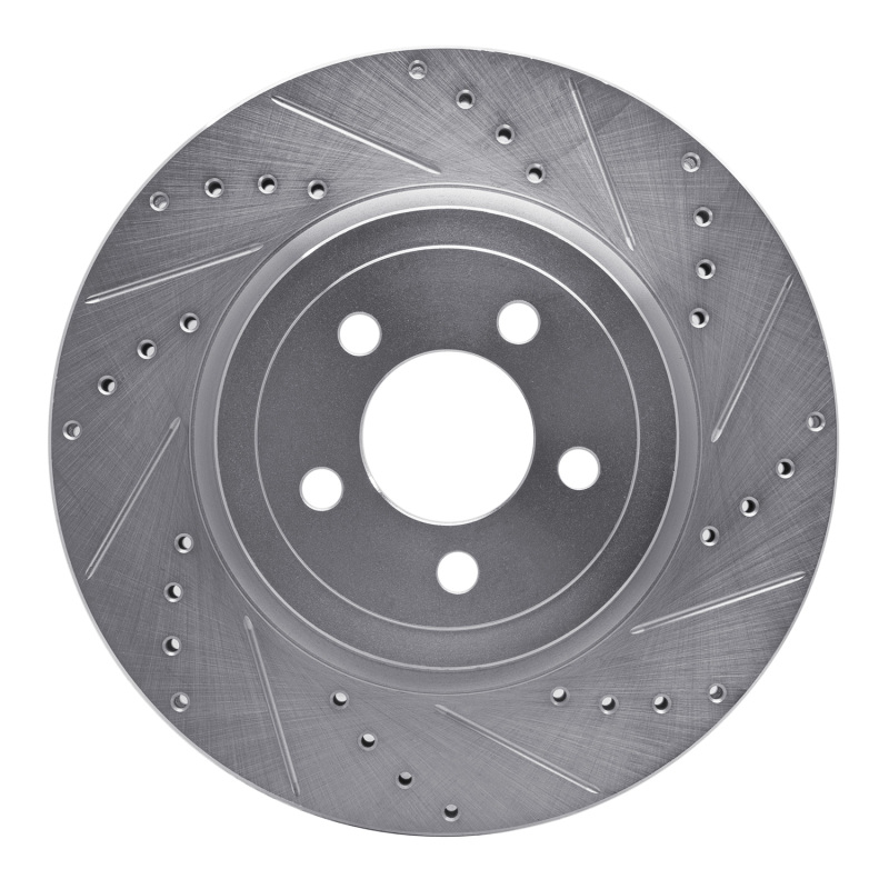 Chrysler 300 Brake Rotor (1) - Front Right - DFC - Drilled & Slotted - Silver - `05-`23 Chrysler 300 Brake Rotor (1) - Front Right - DFC - Drilled & Slotted - Silver - `05-`23