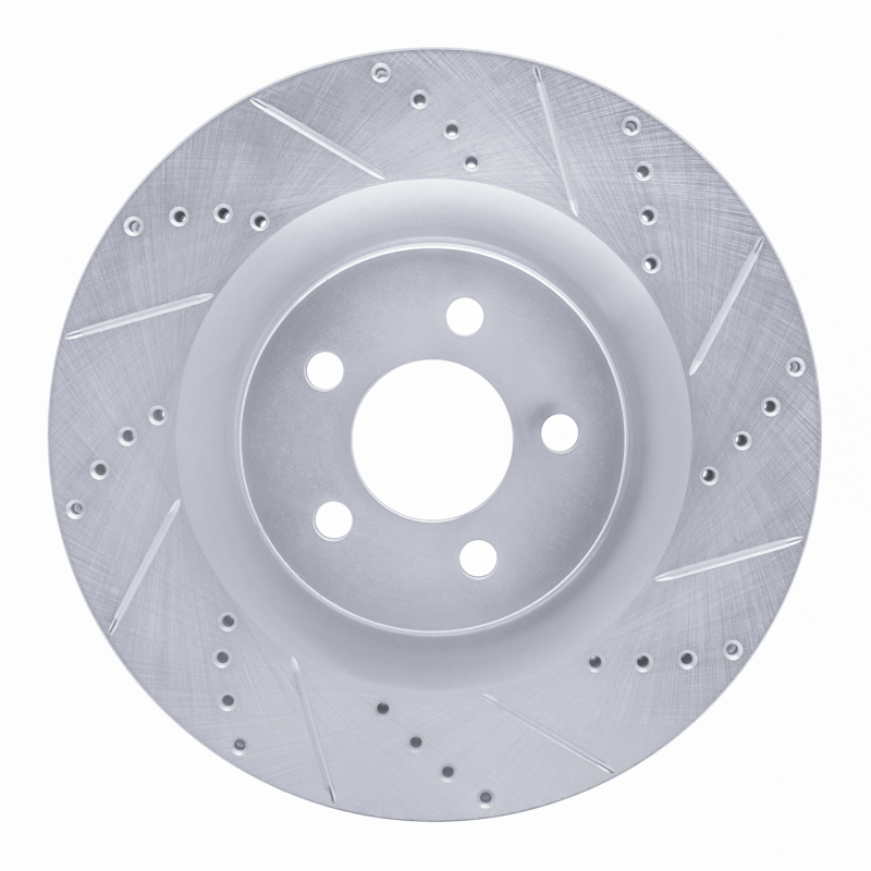 Chrysler 300 Brake Rotor (1) - Front Right - DFC - Drilled & Slotted - Silver - `05-`23