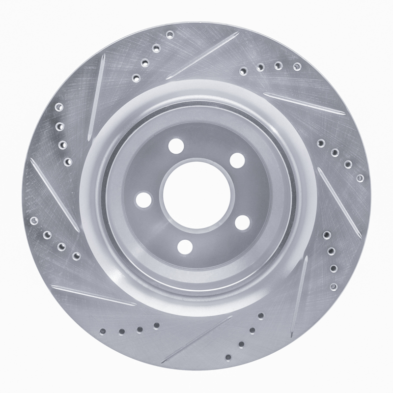 Chrysler 300 Brake Rotor (1) - Rear Right - DFC - Drilled & Slotted - Silver - `05-`23