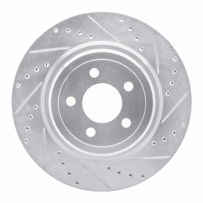 Dodge Charger Brake Rotor (1) - Rear Right - DFC - Drilled & Slotted - Silver - `06-`23 Dodge Charger Brake Rotor (1) - Rear Right - DFC - Drilled & Slotted - Silver - `06-`23