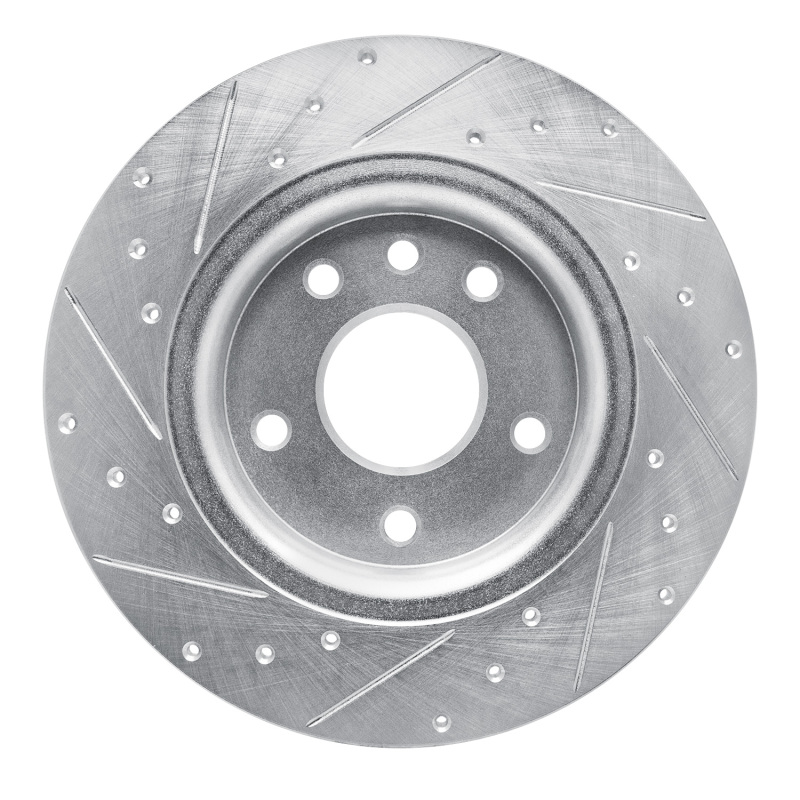 Chrysler Grand Caravan Brake Rotor (1) - Rear Right - DFC - Drilled & Slotted - Silver - `17-`25