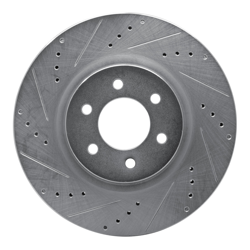 Dodge Viper Brake Rotor (1) - Front Left - DFC - Drilled & Slotted - Silver - `92-`02