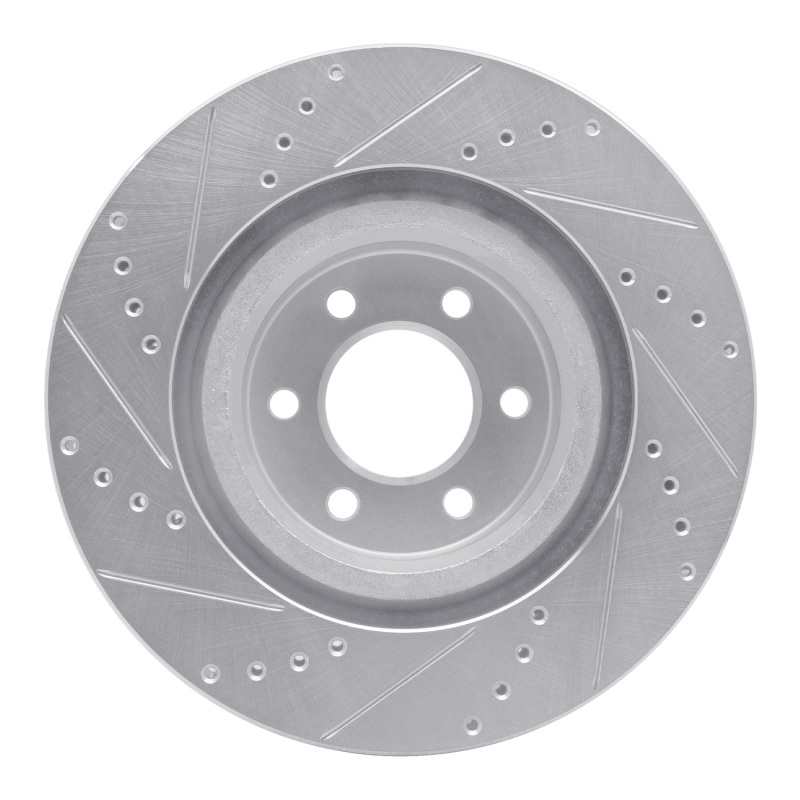Dodge Viper Brake Rotor (1) - Front Right - DFC - Drilled & Slotted - Silver - `92-`02