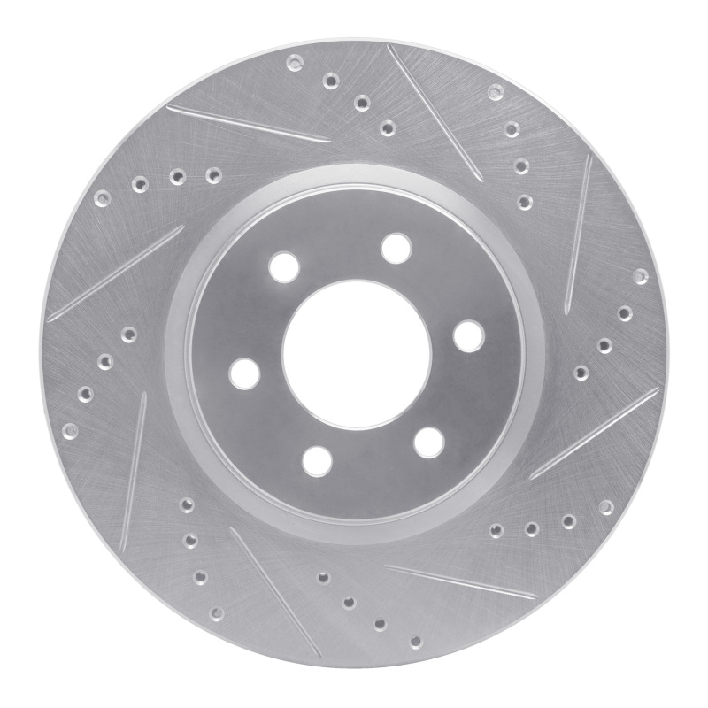 Dodge Viper Brake Rotor (1) - Front Right - DFC - Drilled & Slotted - Silver - `92-`02