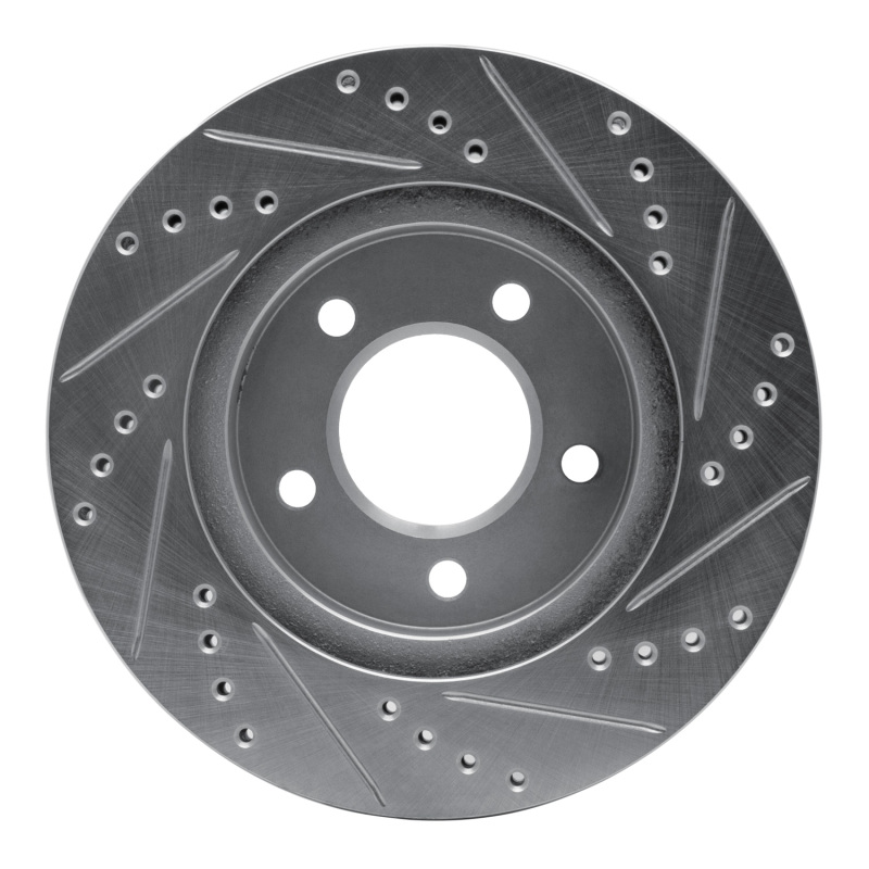 Chrysler LHS Brake Rotor (1) - Front Left - DFC - Drilled & Slotted - Silver - `98-`04