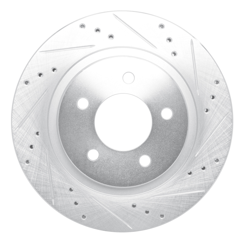 Chrysler Concorde Brake Rotor (1) - Front Right - DFC - Drilled & Slotted - Silver - `98-`04