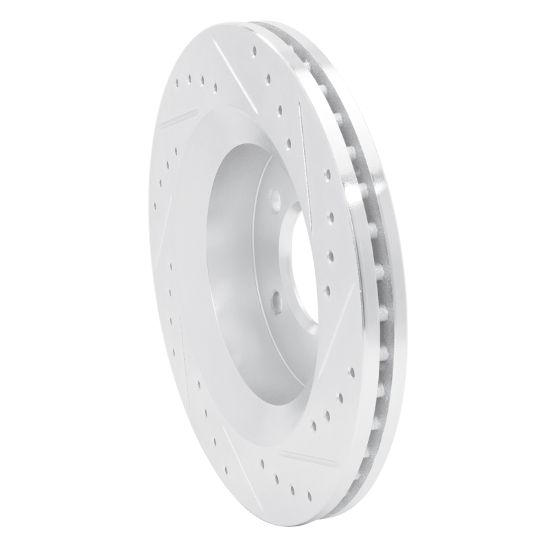 Chrysler 300M Brake Rotor (1) - Front Left - DFC - Drilled & Slotted - Silver - `99-`04