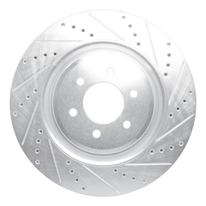 Dodge Viper Brake Rotor (1) - Front Right - DFC - Drilled & Slotted - Silver - `03-`17