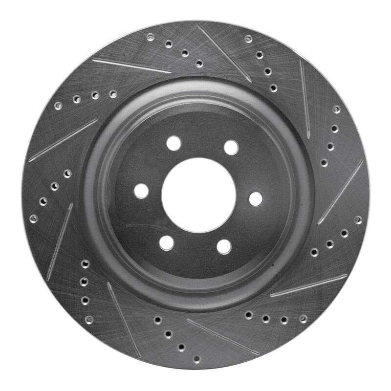 Dodge Viper Brake Rotor (1) - Rear Right - DFC - Drilled & Slotted - Silver - `03-`17