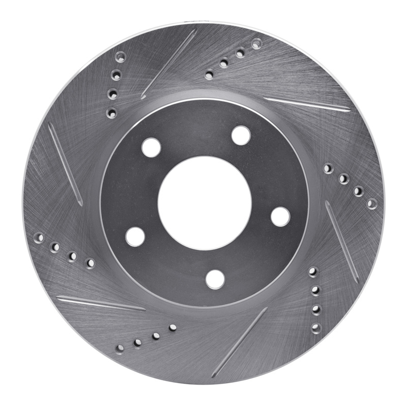 Dodge Caliber Brake Rotor (1) - Front Left - DFC - Drilled & Slotted - Silver - `07-`17
