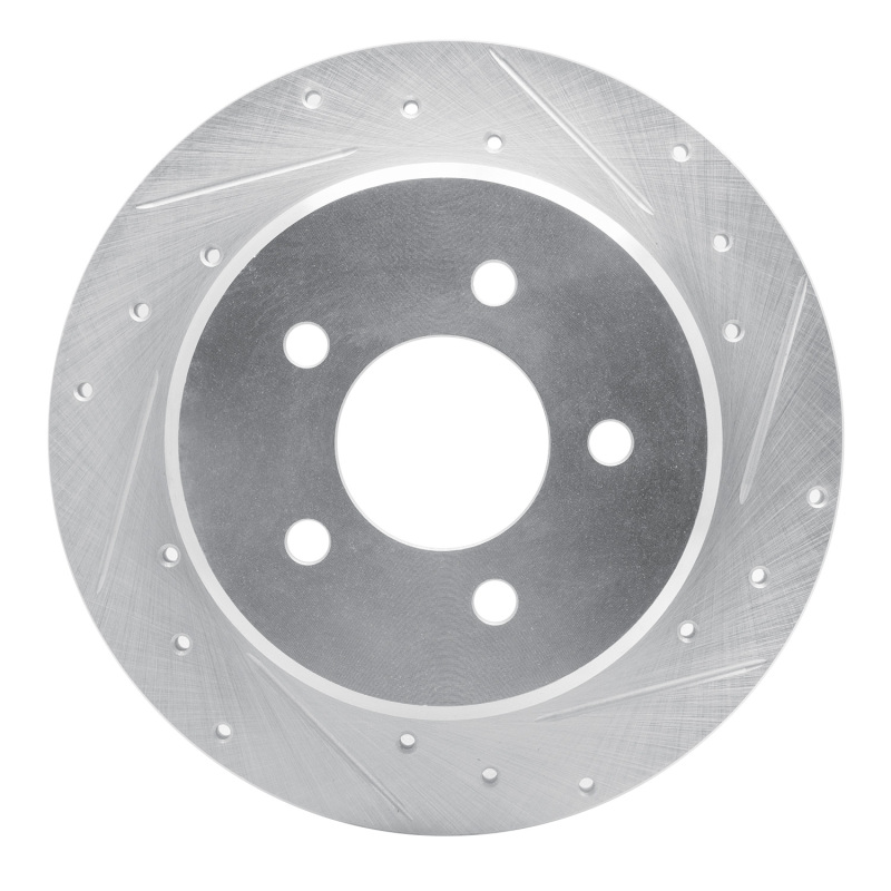 Chrysler Town & Country Brake Rotor (1) - Rear Right - DFC - Drilled & Slotted - Silver - `97-`07