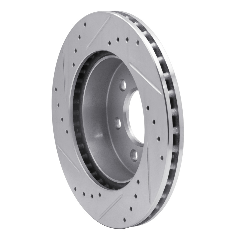 Dodge Durango Brake Rotor (1) - Front Right - DFC - Drilled & Slotted - Silver - `97-`02