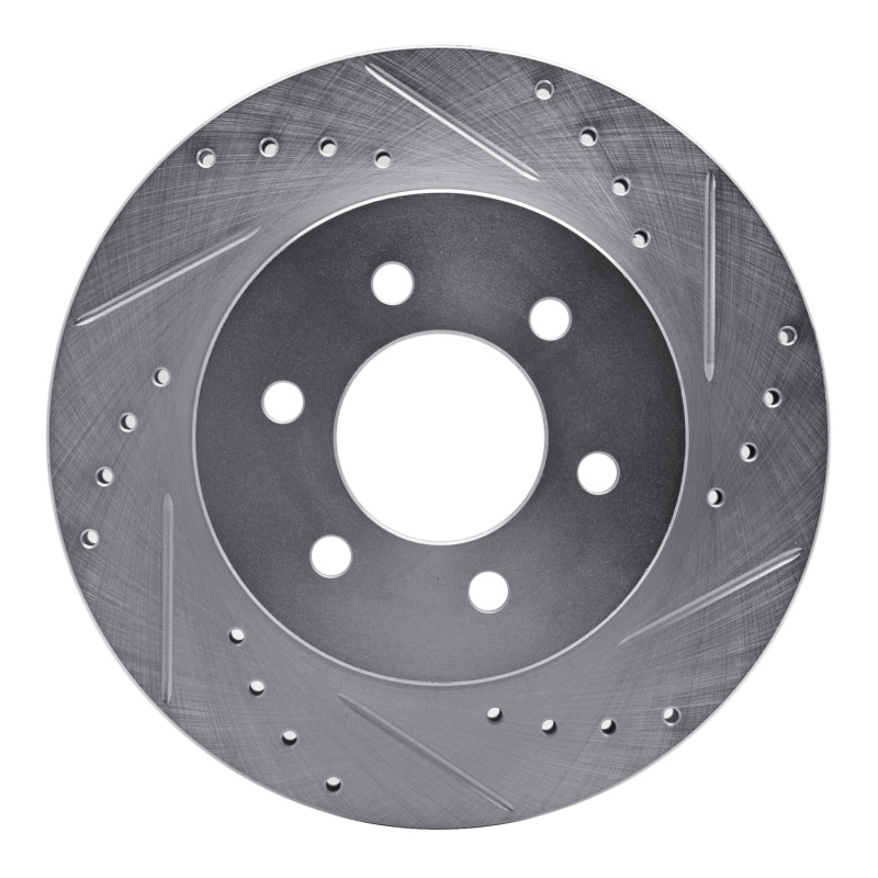 Dodge Durango Brake Rotor (1) - Front Right - DFC - Drilled & Slotted - Silver - `97-`02