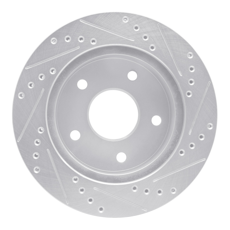 Dodge RamCharger Brake Rotor (1) - Front Left - DFC - Drilled & Slotted - Silver - `00-`02