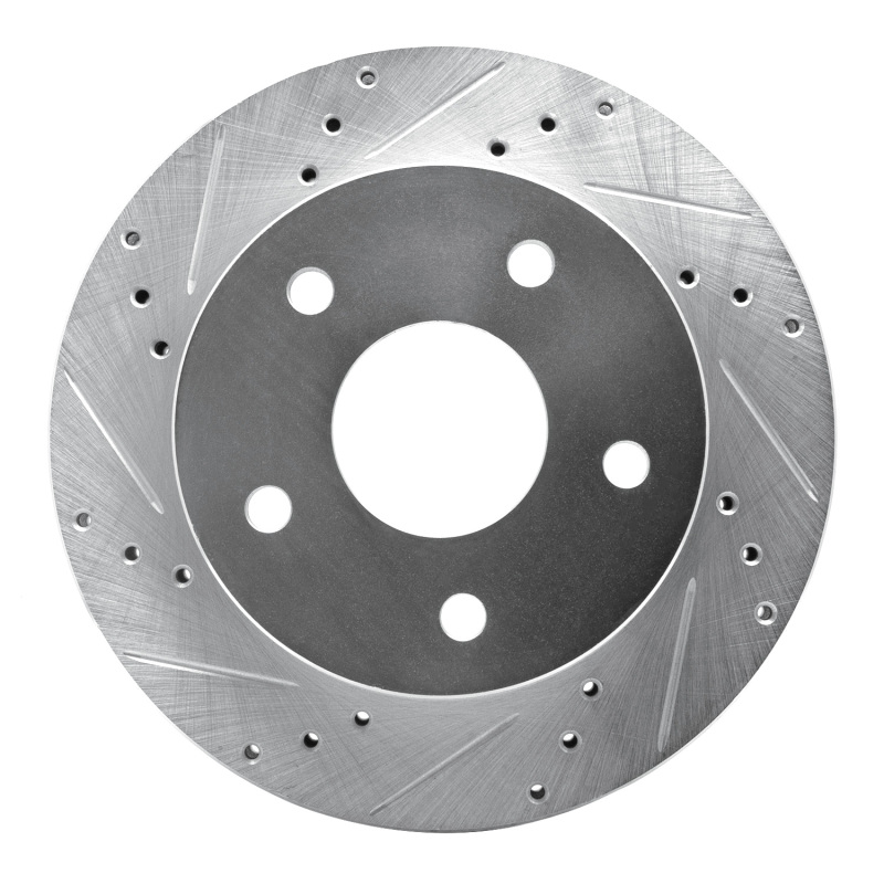 Dodge Ram 1500 Pickup Brake Rotor (1) - Front Left - DFC - Drilled & Slotted - Silver - `00-`01