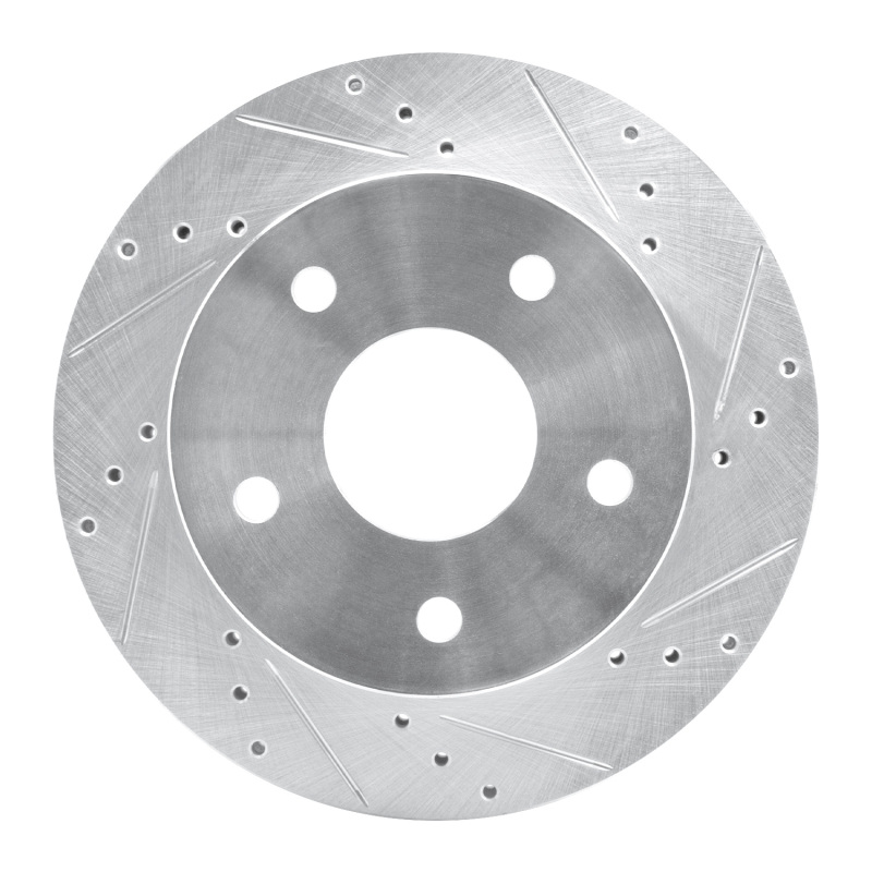 Dodge Ram 1500 Brake Rotor (1) - Front Right - DFC - Drilled & Slotted - Silver - `00-`01