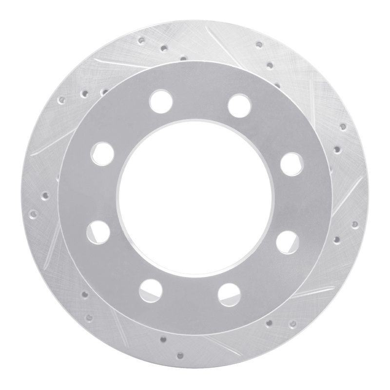 Dodge Ram 3500 Brake Rotor (1) - Rear Right - DFC - Drilled & Slotted - Silver - `00-`02